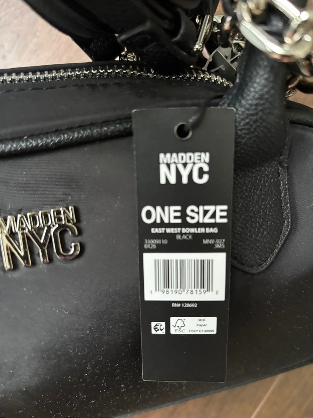 Black Dome Satchel with Heart Charm